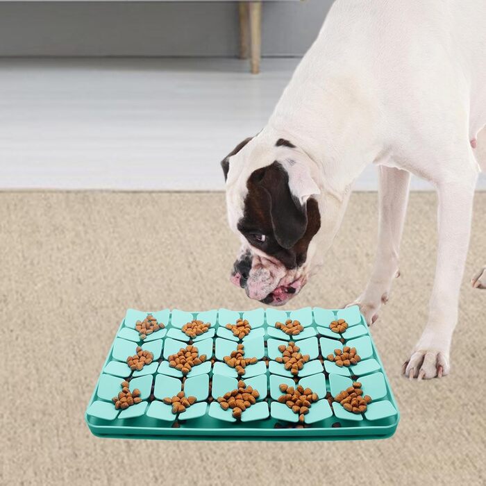 Килимок для котів та собак, силіконовий лежак-миска для повільного годування, зелений