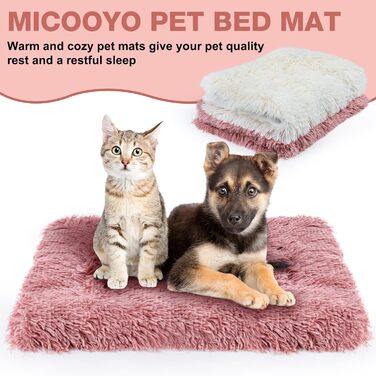 М'який килимок для собак та котів MICOOYO, 61x41 см, білий+рожевий, для маленьких собак, кошенят, миючий