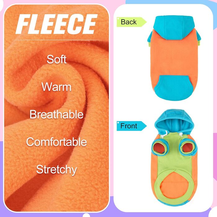 Теплий плед-жилет для собак BeautyZoo: флісова жилетка, тепла куртка для маленьких, середніх порід, з кільцем для повідка, зимовий дизайн (білий буффало-карто)