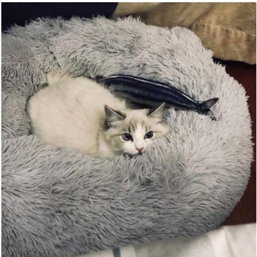 Кругле ліжко для собак та котів Segle, м'яке, з антиковзною основою, 70x70x20 см