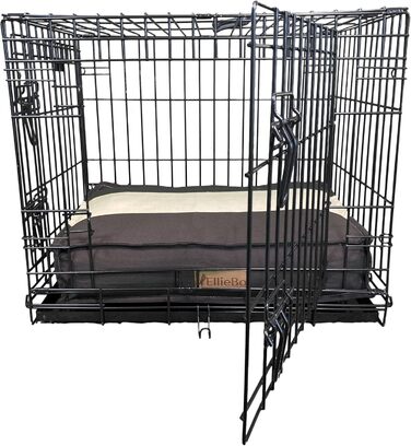 Гніздо для собак Ellie-Bo середнього розміру 71x48x10 см з стьобаним покриттям у смужку (чорний/коричневий) для клітки 76,2 см, XXL (117x75x10 см)