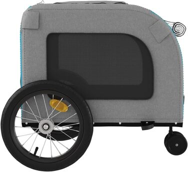 Фармінгери Gecheer для собак: чорний причіп з оксфордської тканини та металу. Вантажний причіп для велосипеда, транспортний причіп / 93859 (63 x 121 x 65 см, блакитний)