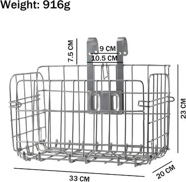 Складаний велосипедний кошик на кермо, сітчаста конструкція, знімний, передній/задній, нержавіючий, для студентів/альпіністів/кемпінгу (Срібний)