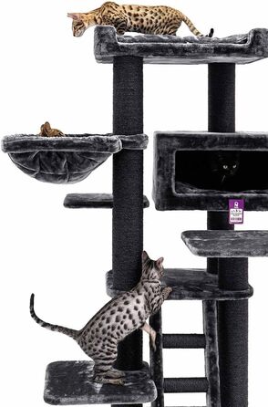 Дряпак для котів Petrebels Maine Coon, Estate, 170 см, XXL, чорний