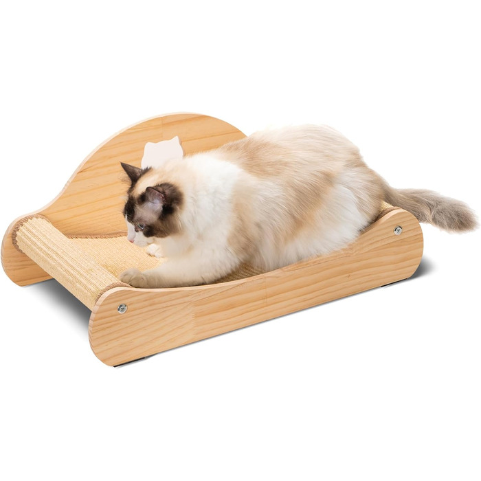 Кігтеточка Avont з сизалю та дерева, лежанка для котів, м'які когтешлі для сну