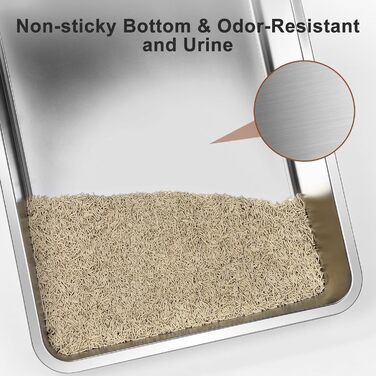 Велика лоток для котів з нержавіючої сталі з кришкою, XXXL, для великих та кількох котів, високі бортики, захист від протікання сечі, антибактеріальний, легко чистити