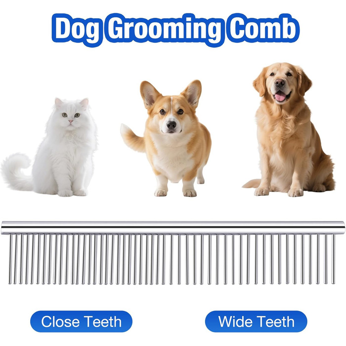 Набір професійних ножиць для грумінгу собак 5-в-1, з безпечними закругленими кінцями, 4CR нержавіюча сталь, для собак та котів, блакитний