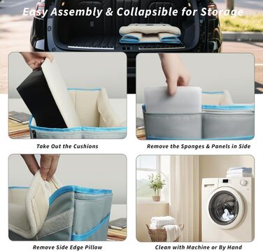 Автокрісло для собак, кошик для собак у машину, водовідштовхувальне, складане з фіксатором, для маленьких собак до 8 кг, на передні та задні сидіння (світло-сіре)