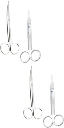 Набір з 2 професійних фризьорських ножиць для тварин Ipetboom з нержавіючої сталі. Круглий наконечник, для дому та салону, прямі та зігнуті кінці.