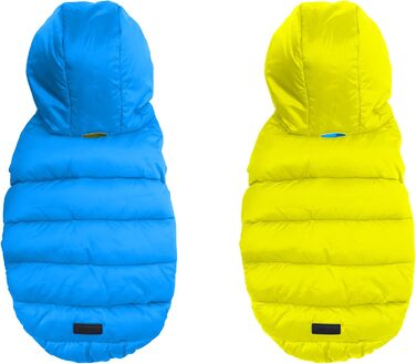 Ветровка для собак Pawtitas, вітронепроникна, водовідштовхувальна, чорно-блакитна, для великих порід, з кишенею, XX-Large