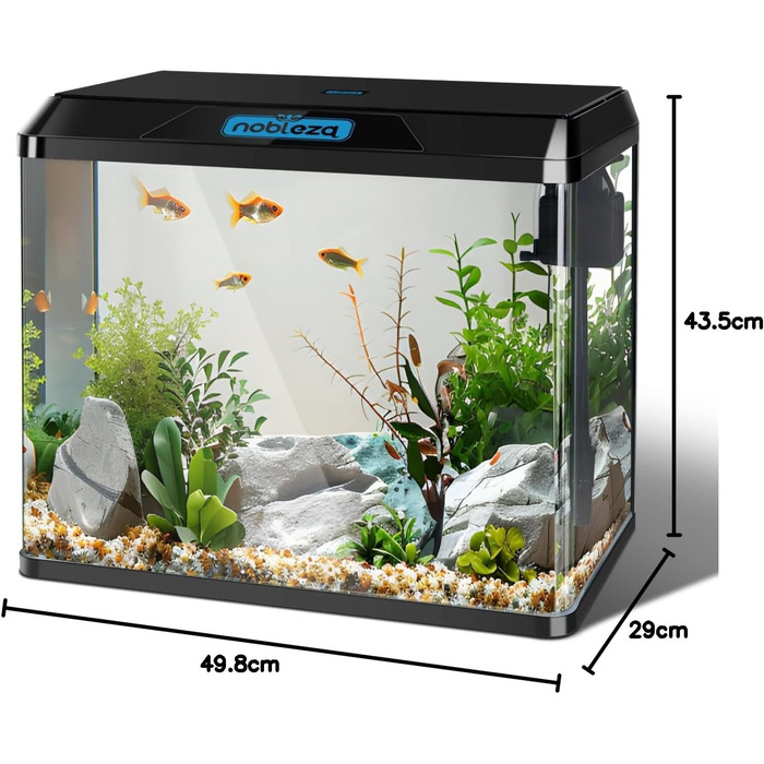 Акваріум Nobleza Mini Комплект, 54л з LED-підсвіткою та фільтром, білий