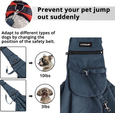 Транспортна сумка для тварин Lyneun - регульована, для котів та собак, Navy blue