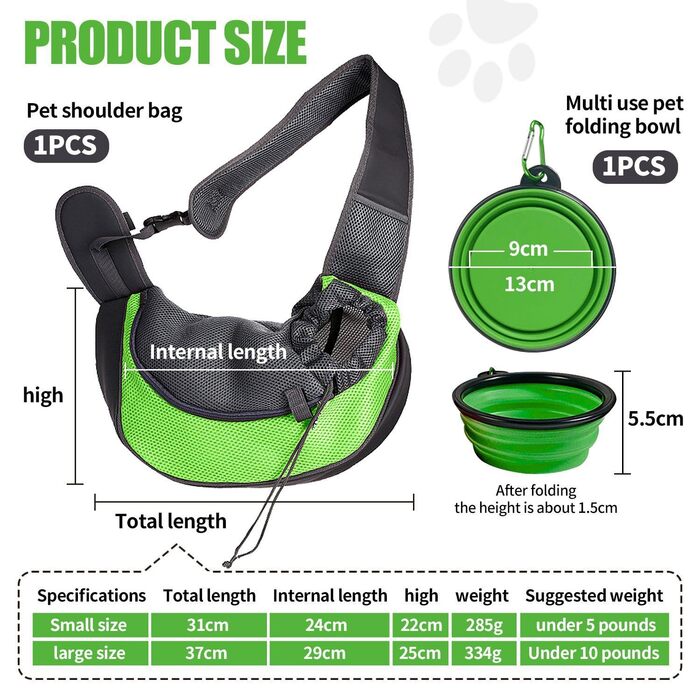 Сумка-переноска для тварин, складаний миска, аксесуари для домашніх тварин, рюкзак-переноска на одне плече, сумка для собак
