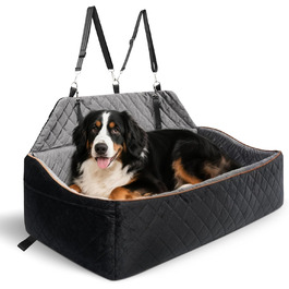 Автокрісло для собак великих та середніх порід до 45 кг, знімний, миючий, з безпечними ременями та неслизьким дном для заднього сидіння автомобіля