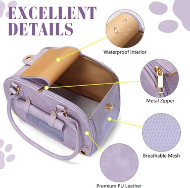 Трансформер для котів та маленьких собак PetsHome, переноска для тварин, водонепроникна, преміум-нейлон, фіолетовий (38x20x25 см)
