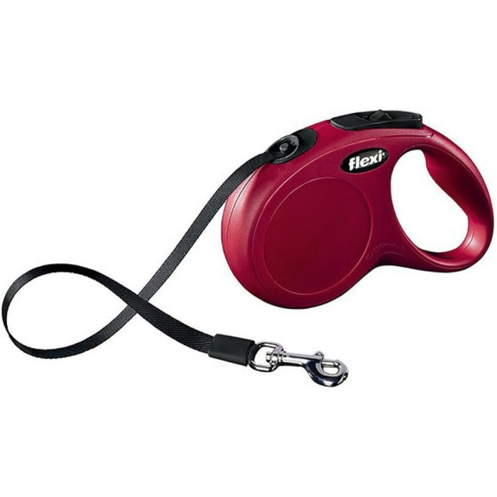 Рулетка для собак Flexi New Classic M, стрічка 5 м, червона, до 25 кг