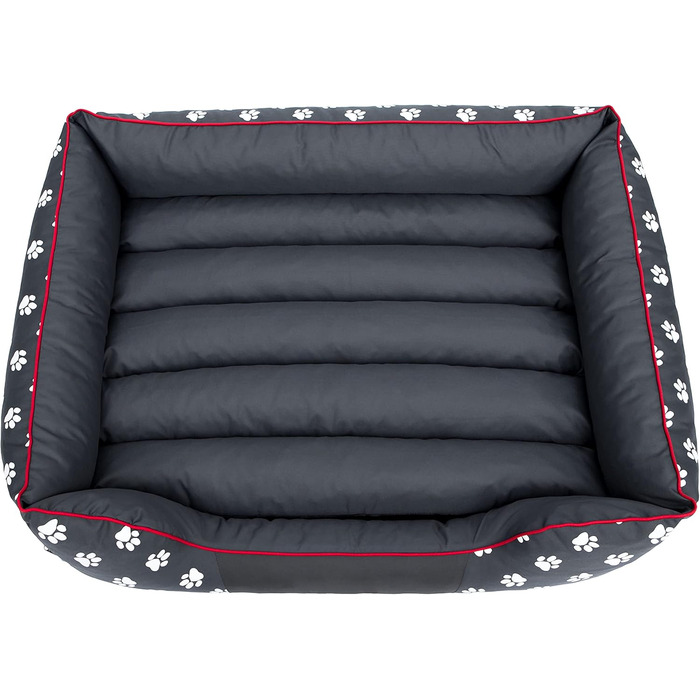 Килимок для собак XXL 110x90 см, сірий з лапами - м'який лежак для тварин