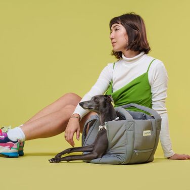 Сумка-переноска для собак та котів Joyflow | до 6 кг | м'яка переноска з безпечним кліпом | для подорожей літаком та авто | дизайн Європа | темно-сірий
