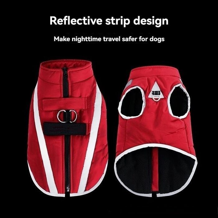 Тепла куртка для собак, зимовий одяг з іменем та номером телефону, світловідбиваюча, водонепроникна, вітронепроникна, флісова куртка для собак