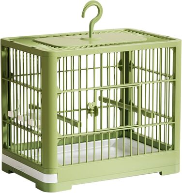Переносний клітка-переноска для птахів (зелений, 32x25x13 см)