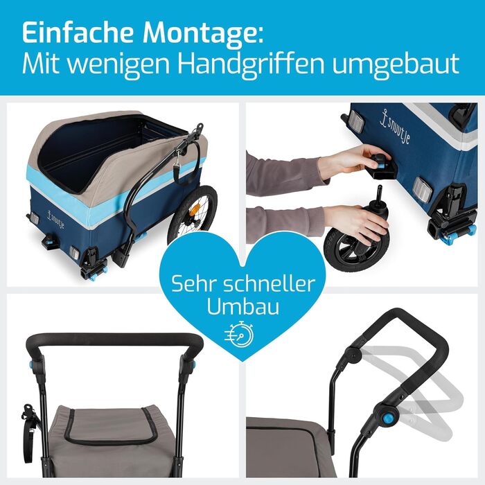 Причіп для велосипеда та вантажний візок | Причіп для велосипеда та електровелосипеда | Вантажопідйомність 40 кг, об'єм 120 літрів | Складаний причіп з дахом та захистом від дощу | Ідеально для покупок, подорожей, фестивалів (аксесуари для вантажних візкі