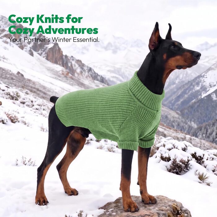 Теплий світшот для собак KONVINIT Hundepullover, довгий рукав, колір зелений, розмір 3XL