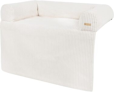 Ліжко для собак Velinda, м'яке диван-лежак, захист дивану, кремовий колір, Cord