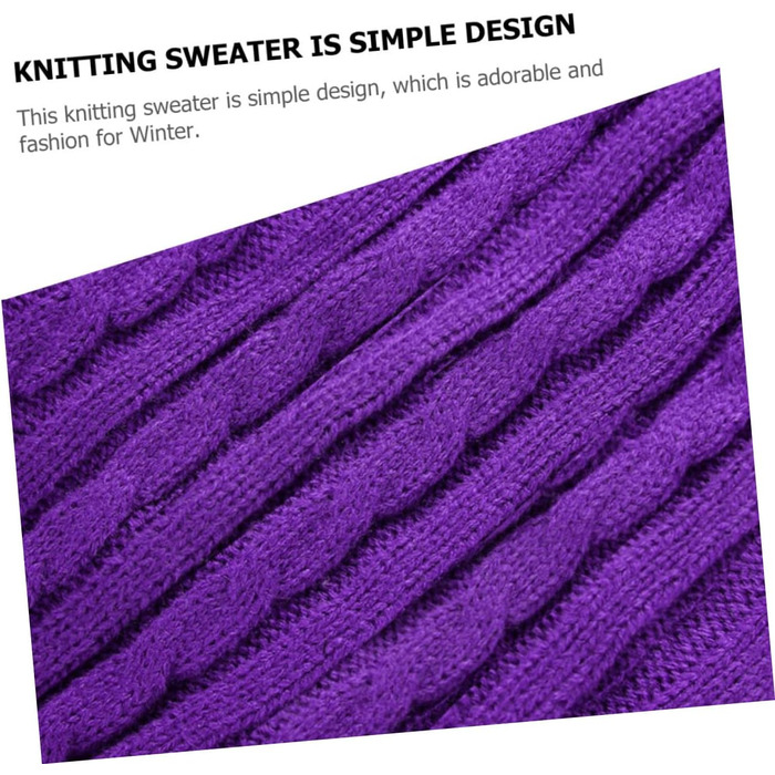 Пов'язка на голову для собак POPETPOP з акрилових волокон, тепла, для зими, миється, багаторазова (S, фіолетовий)