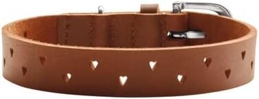 Нашийник для собак HUNTER Aalborg Soul, колір коньячний з сердечком, міцний, розмір 30