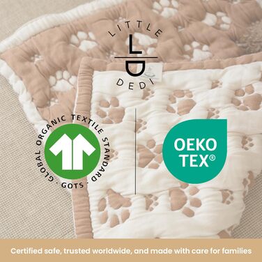 Килимок для собак та котів PetMat з органічної бавовни, 40,6 x 61 см, двосторонній, безшовний, м'який 3D-в'язаний, для лежанок, бежевий