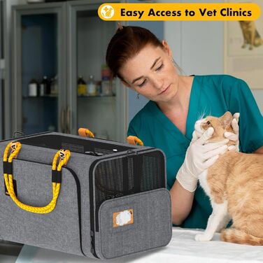 Транспортний бокс для тварин PAWZIDEA, чорний (середній, сірий)