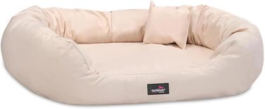 Ортопедичне ліжко для собак Tierlando® ARES з поліестеру з вийманою віскоеластичною матрацом 125x105 см, колір: кремовий