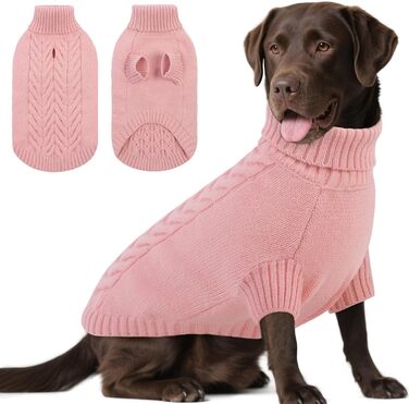 Теплий зимовий пуховик для собак великих порід ASENKU, рожевий та зелений (XL)