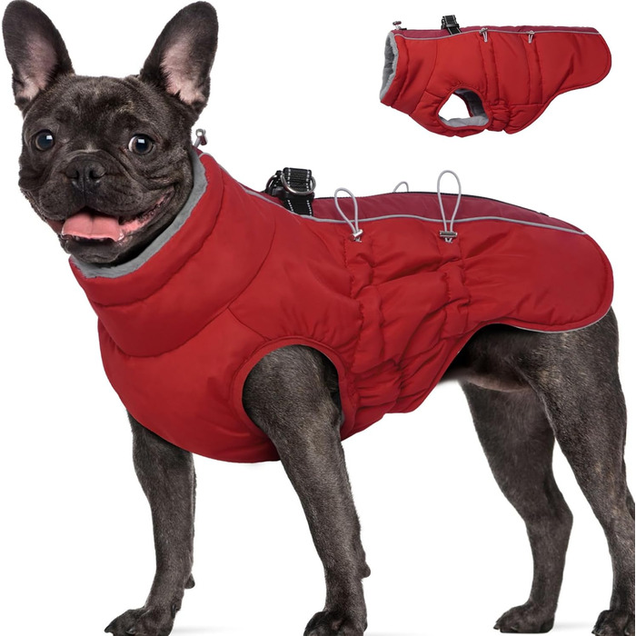 Зимовий теплий одяг для собак середніх порід, теплий флісовий одяг, без рукавів, червоний, розмір L