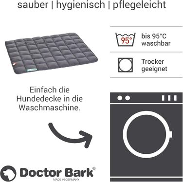 М'яка якісна лежанка для собак Doctor Bark, розмір M, 80x70 см, сіра, для середніх собак, міцна, для дому та вулиці, витримує прання до 95°C