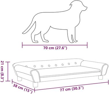 Крісло-ліжко для собак, м'яке ліжко для тварин, лежанка для собак та котів, чорний велюр, 100 x 50 x 21 см