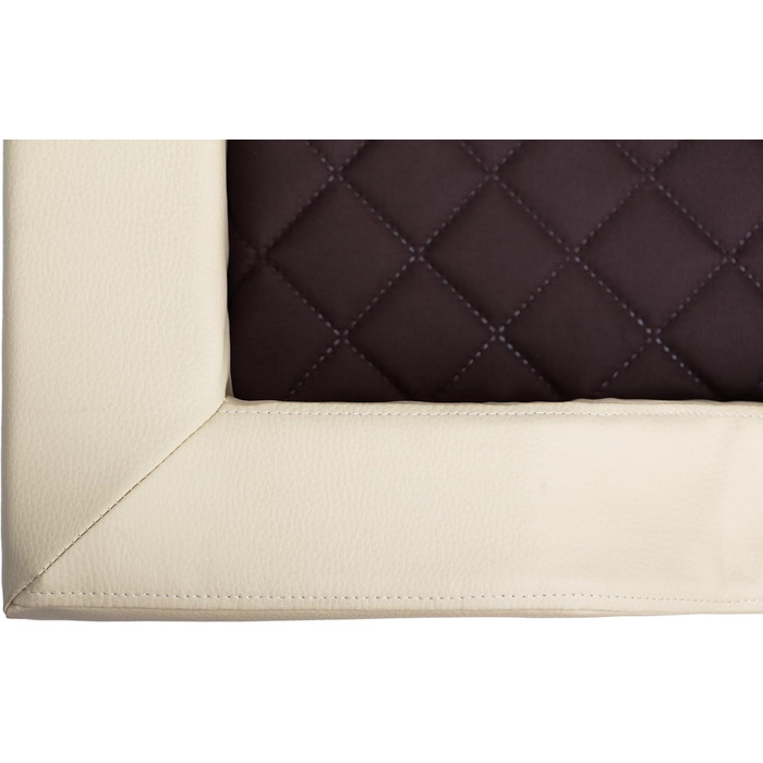 Ліжко для собак - корзина для собак маленьких, середніх та великих порід - подушка для собак - диван для собак з екошкіри - знімний та пральний чохол - Deluxe - розмір M - (L - 120 x 80 см, Бежевий)