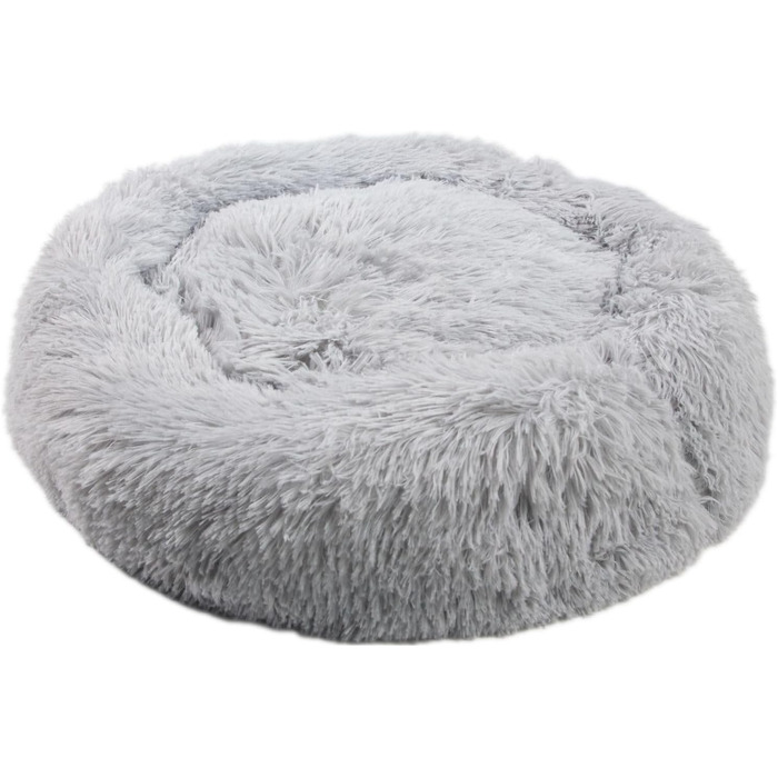 MEDISAFETY Крісло-лежанка для собак та котів Milou, м'яке, зручне, кругле, 50-80 см, кольори: світло-сірий, темно-сірий, бежевий, коричневий, розмір L
