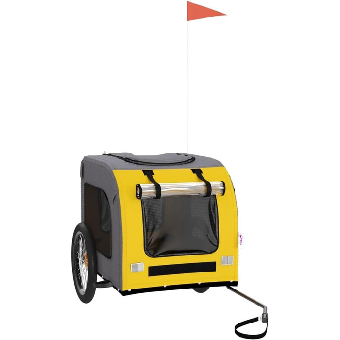 Причіп для велосипеда для собак та котів, жовто-сірий, Oxford-Gewebe та залізо