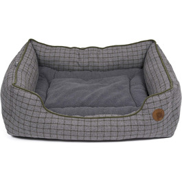 Квадратне собаче ліжко Petface Moosgrünes з двостороннім подушкою, машинне прання, розмір M (1 шт.)