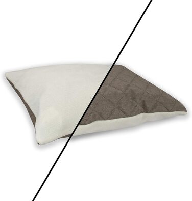 Sleepy Fox® Преміум Печеринка-ліжко для собак та котів - нагороджений дизайн, патентована модель (Бежевий, стеганий, Small: 65x55x40 см)