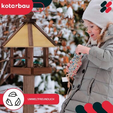 Годівниця для птахів KOTARBAU® з підставкою 310 x 1120 мм + корм 0,5 кг. Годівниця для птахів, вологостійка, для балкона, годівниця-парасолька