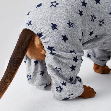 Комбінезон для собак Дакель, легкий, тонкий, теплий, з принтом, для цуценят, піжама сірого кольору L