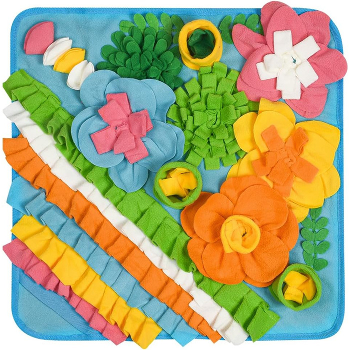 Килимок-нюхалка для собак, килимок для пошуку корму, інтерактивна іграшка для собак, килимок-нюхалка для цуценят, 50x50 см, блакитний