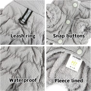 Зимовий теплий комбінезон для собак, водонепроникний, з флісовою підкладкою, для маленьких порід (йоркширський тер'єр, чихуахуа), зелений (XL, сірий)