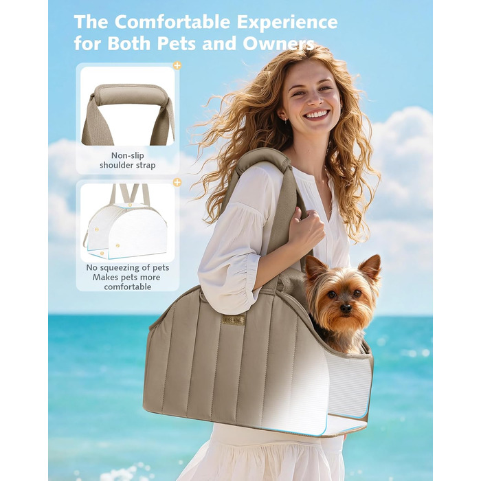 Pecute Сумка-переноска для собак та котів до 4 кг, легка складана переноска для тварин (Хакі)