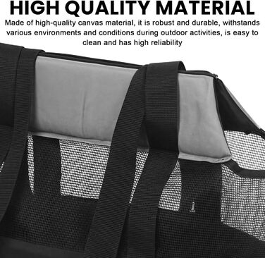 Транспортна сумка для котів та собак до 5 кг: дихаюча переноска з пряжкою, портативна сумка для маленьких тварин, чорна