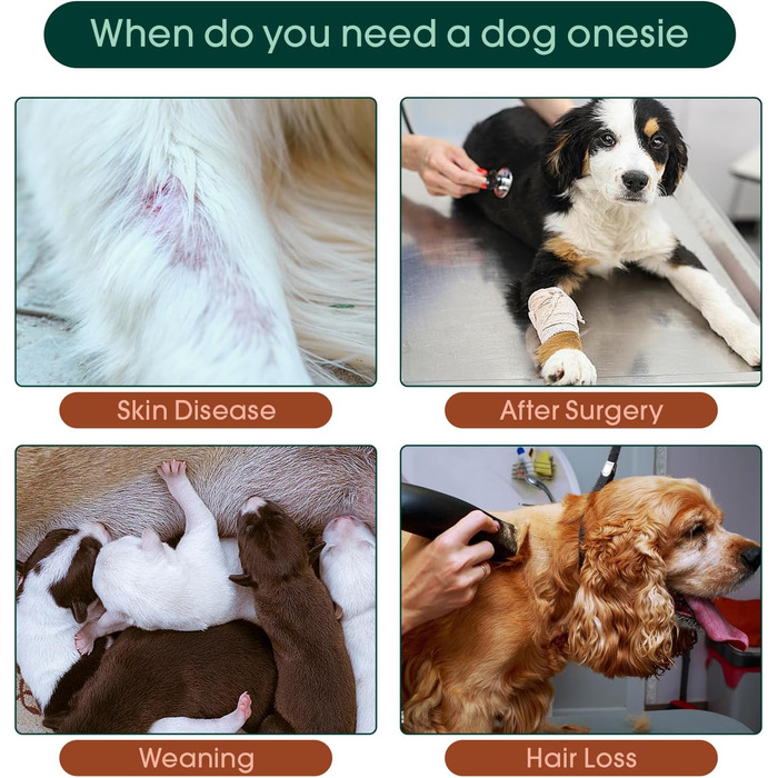 Комбінезон для собак після операції, для великих собак, камуфляж, XL (спинка 49 см, груди 71 см)