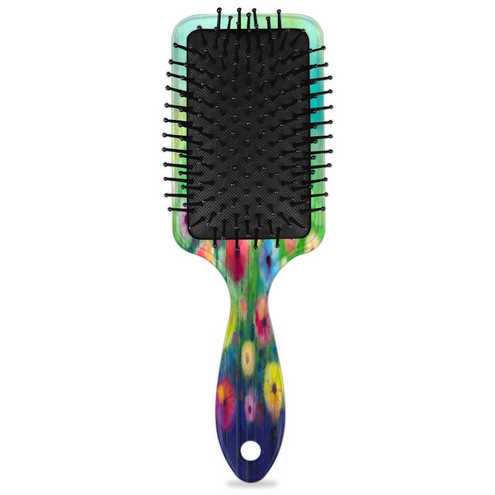 Щітка для волосся з акварельним малюнком собак, нейлонові щетинки, підходить для густого, кучерявого, тонкого, довгого, короткого, мокрого або сухого волосся, надає блиск та забезпечує безпеку для волосся, (Акварельний абстрактний квітковий візерунок)