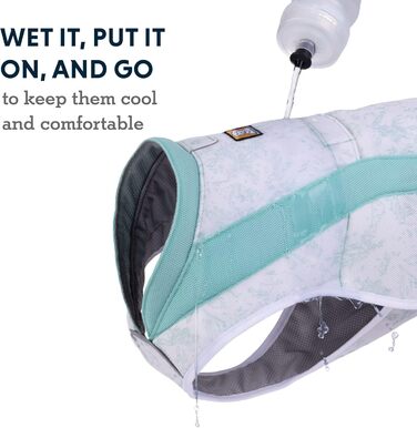 Охолоджувальний жилет для собак RUFFWEAR Swamp Cooler, SPF 50+, захист від сонця, максимальне покриття, отвір для шлейки, для спеки, зелений, розмір M (69-81 см)